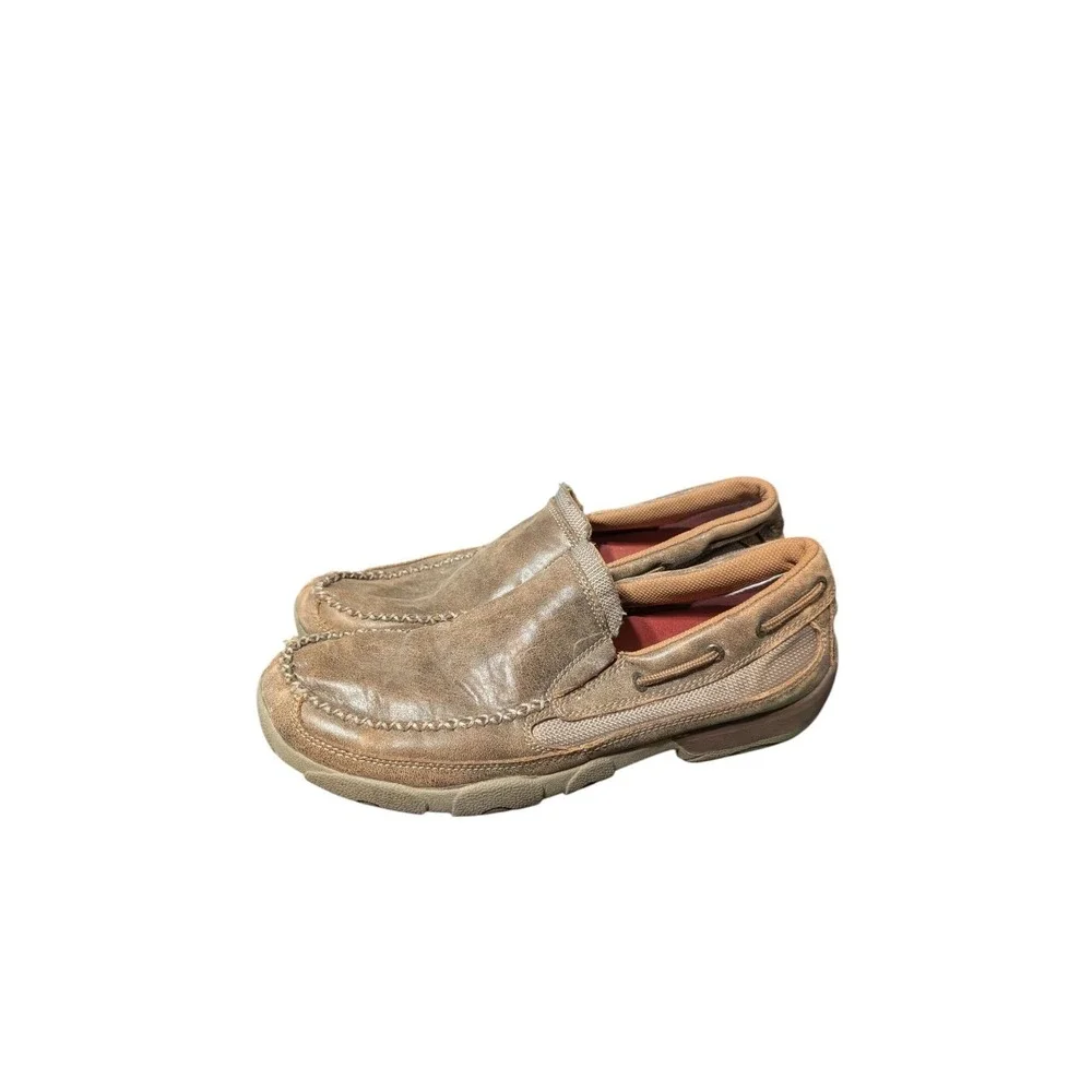 Twisted X MDMS002 Mens Original Slip-On Leather Driving Mocs Bomber Sz US 10 M